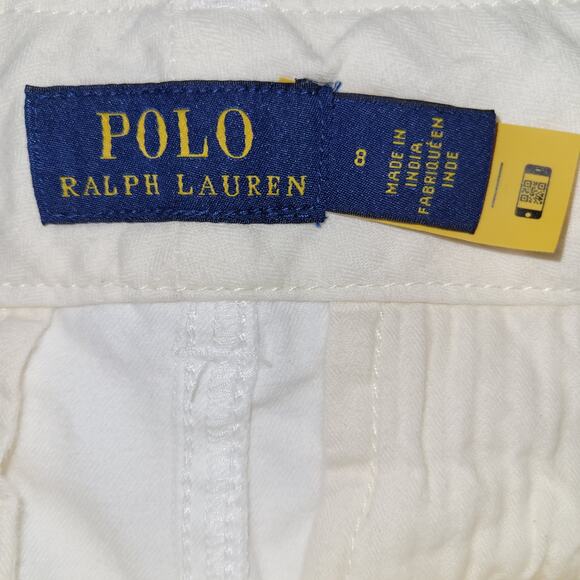 Polo Ralph Lauren Wide Leg Cropped Pants Size 8 White Beachy Coastal Minimalist - Picture 8 of 11